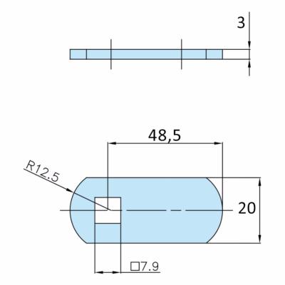 came pour carré 7,9mm