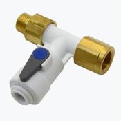 J.Guest Té 1/4''-3/8 + valve arrêt
